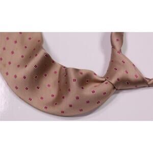 Kamakura Shirts Makers Light Brown w/ Pink Silk Necktie Tie